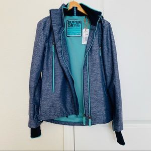 Superdry outwear windcheater coat navy cool mint